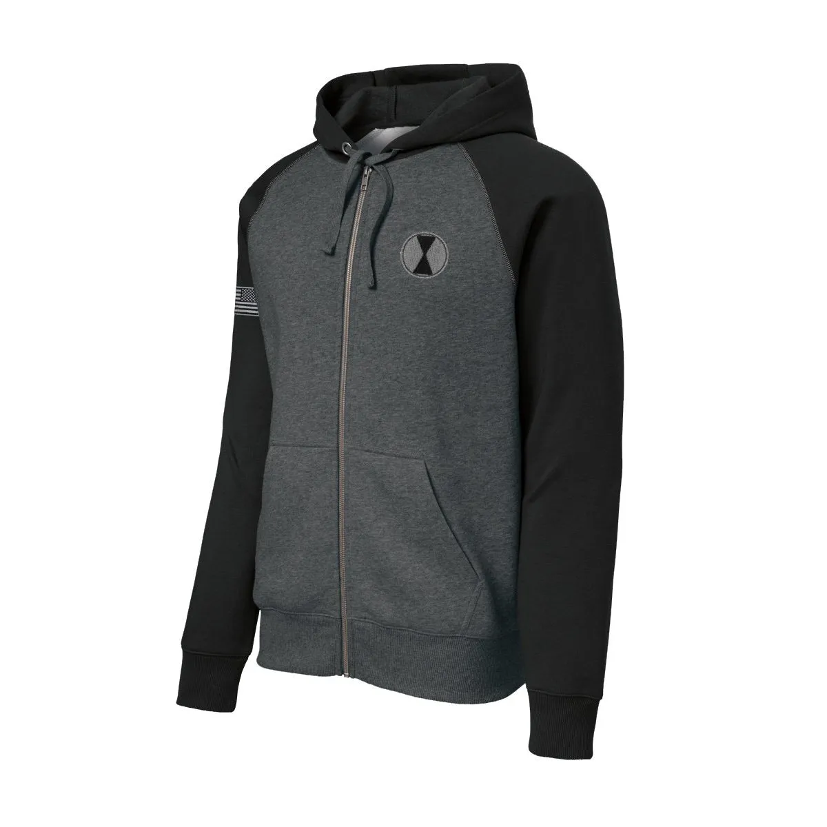 7th Infantry Color Block Zip Up Hoodie