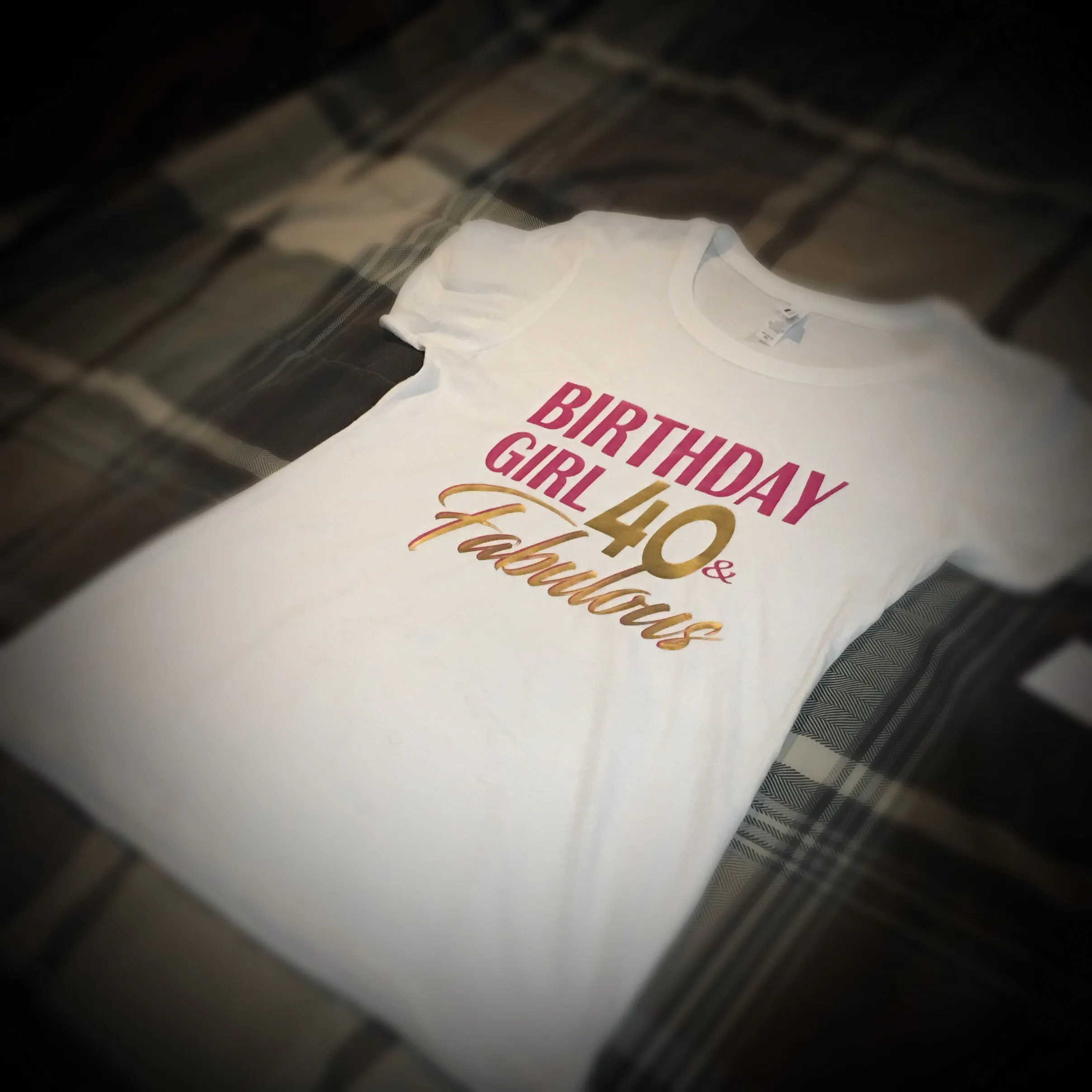 Birthday Girl 40 and Fabulous T-Shirt (White Edition)