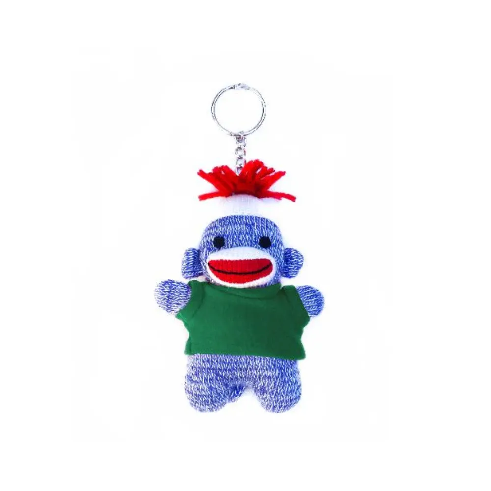 Blue Sock Monkey Keychain 4"