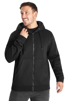 CityComfort Mens Plain Zip Up Hoodie, BLACK Hooded Sweatshirt Zipped Jumper