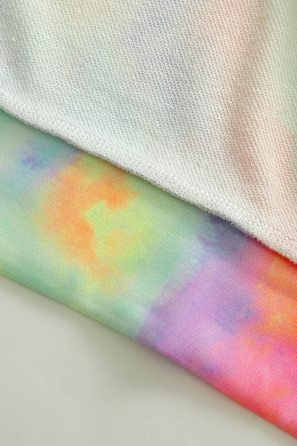 color Tie-dye Pocket Zip Up Hoodie