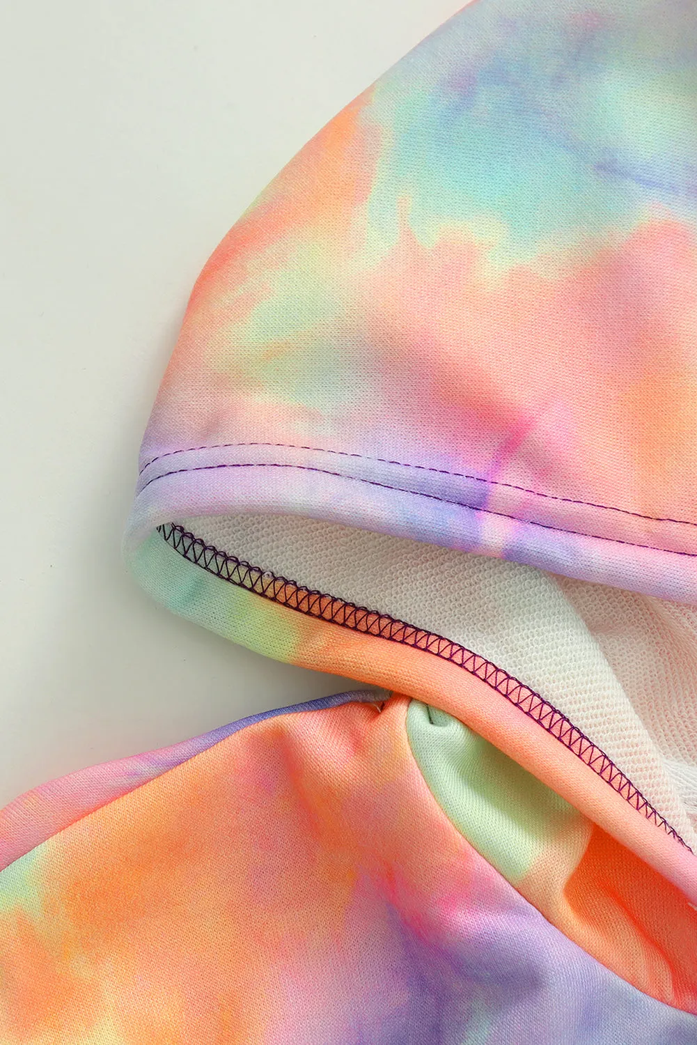 color Tie-dye Pocket Zip Up Hoodie