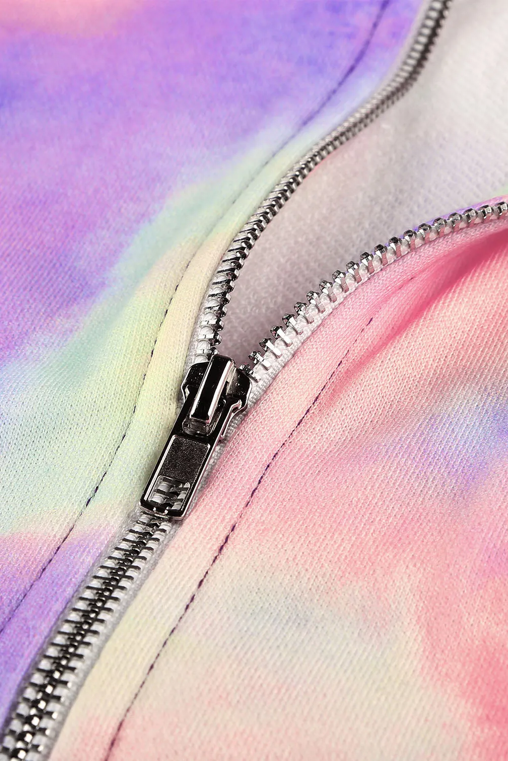 color Tie-dye Pocket Zip Up Hoodie