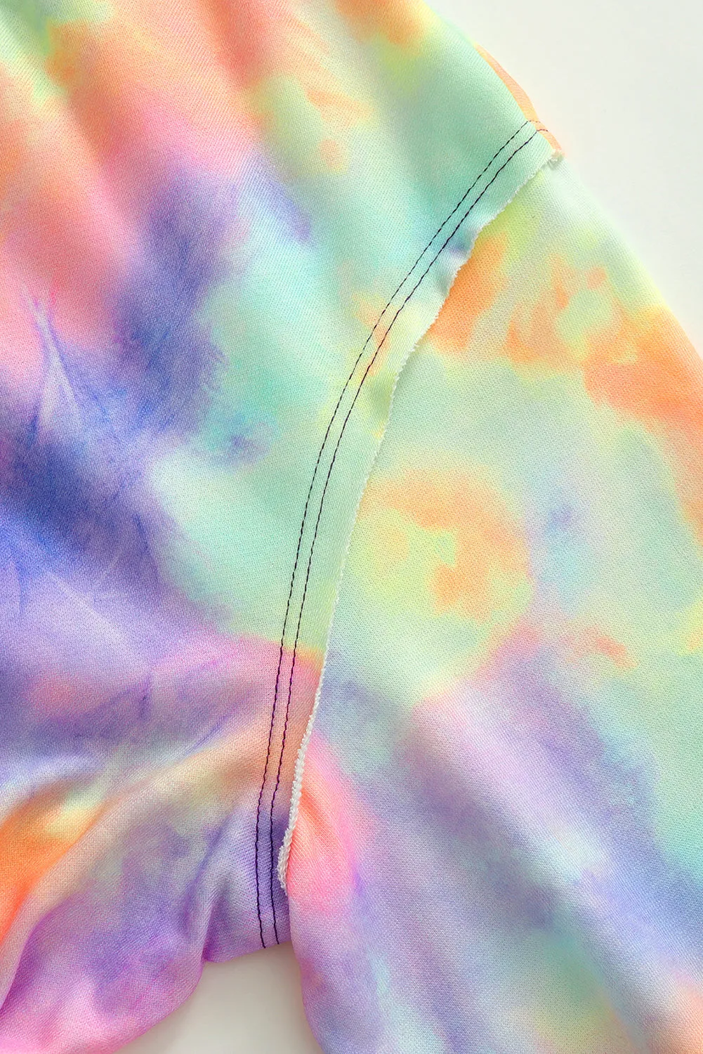 color Tie-dye Pocket Zip Up Hoodie