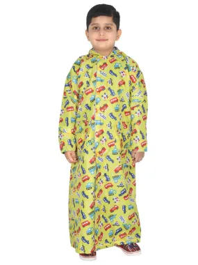 Fabseasons Cars Printed Waterproof Long - Full Raincoat for Kids with hood