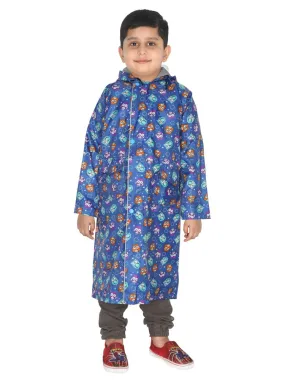 Fabseasons Owl Printed Waterproof Long - Full Raincoat for kids with Hood