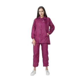 FabSeasons Pink Raincoat Set for women with adjustable Hood and Reflector