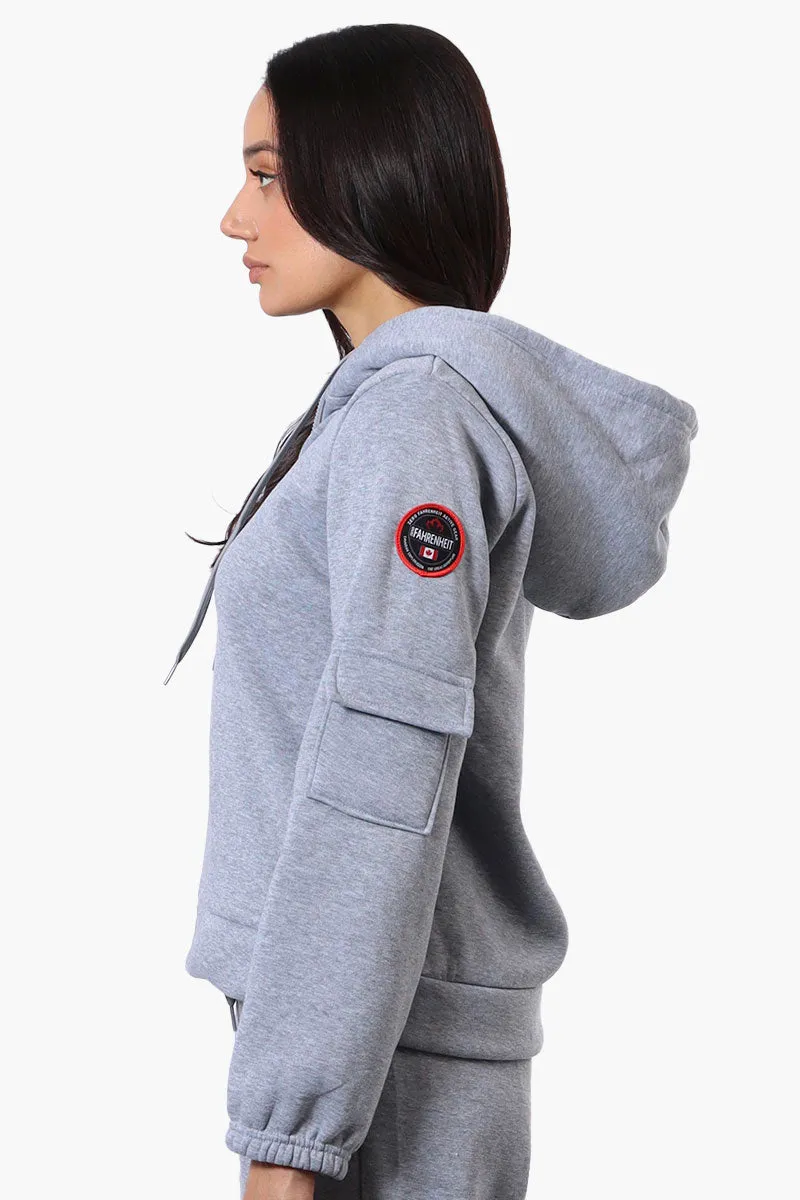 Fahrenheit Sherpa Lined Hood Zip Up Hoodie - Grey