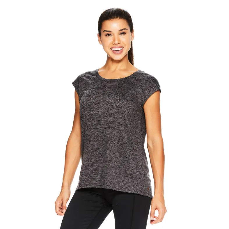 GAIAM WOMEN'S ATHENA COWL SHORT SLEEVE TOP