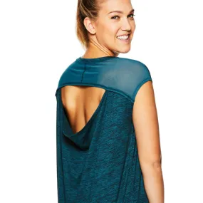 GAIAM WOMEN'S ATHENA COWL SHORT SLEEVE TOP