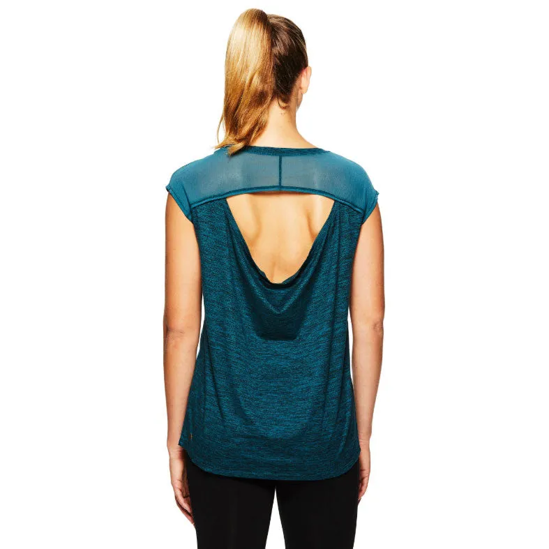 GAIAM WOMEN'S ATHENA COWL SHORT SLEEVE TOP