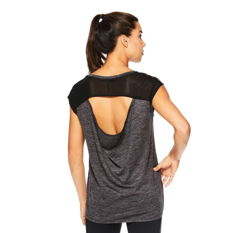 GAIAM WOMEN'S ATHENA COWL SHORT SLEEVE TOP