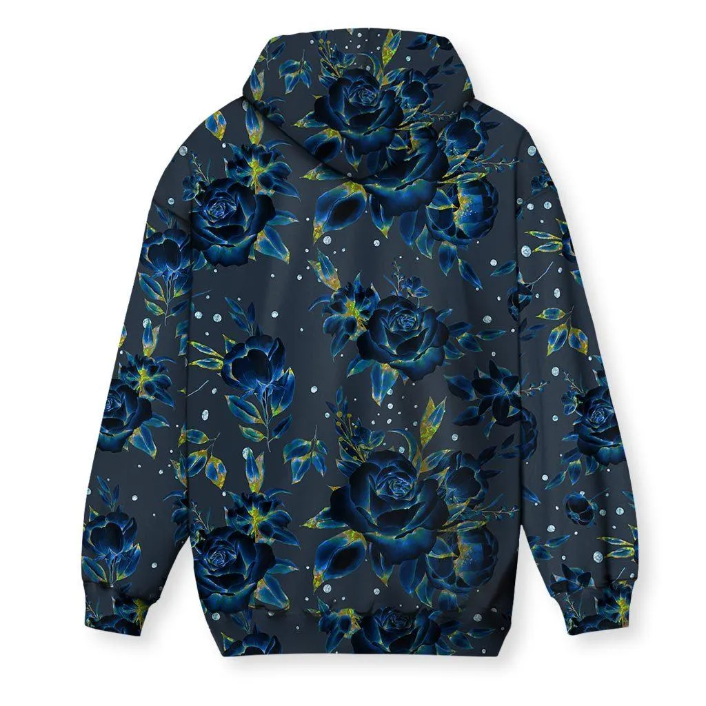 Holographic Flowers Men's Zip-Up Hoodie