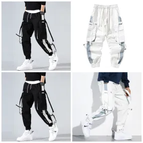 Joggers Men Ribbons Cargo Pants