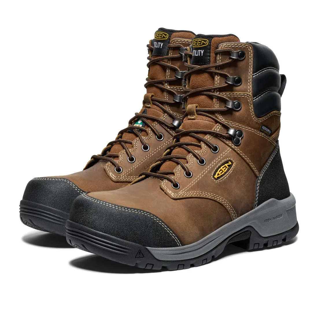 Keen Evanston Men's 8" Waterproof Composite Toe Work Boot 1029670 - Brown