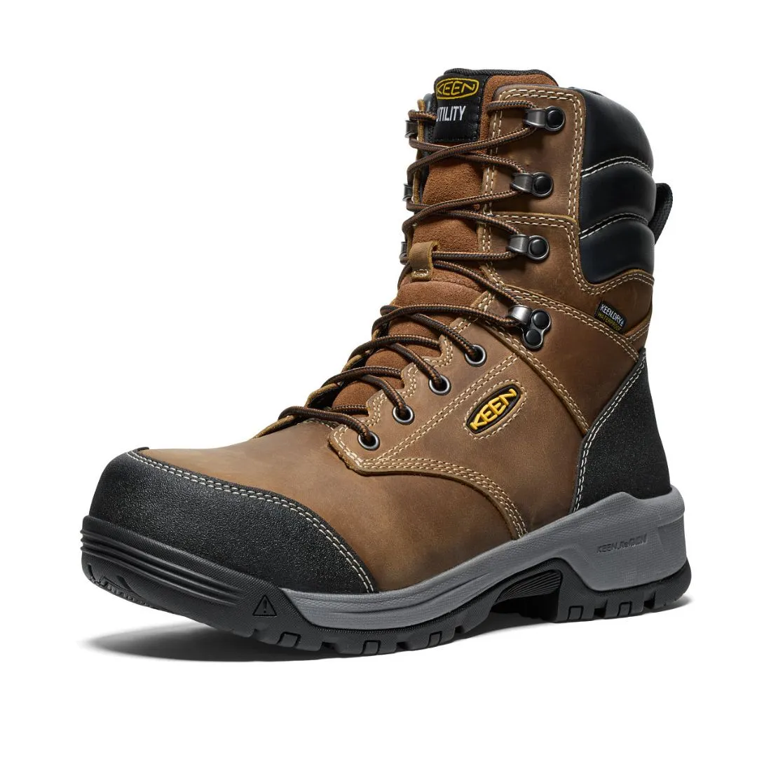 Keen Evanston Men's 8" Waterproof Composite Toe Work Boot 1029670 - Brown