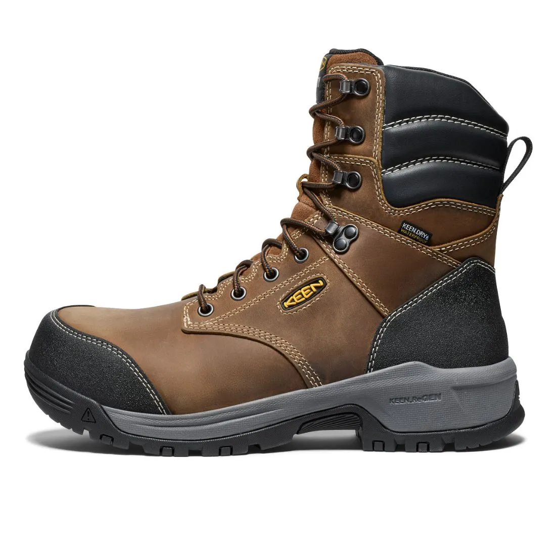 Keen Evanston Men's 8" Waterproof Composite Toe Work Boot 1029670 - Brown