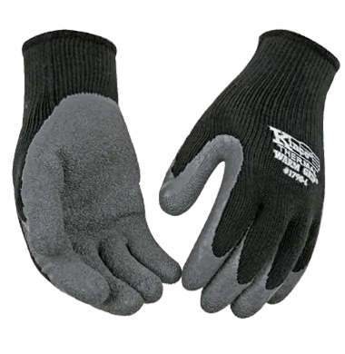 Kinco 1790 Warm Grip Heavy Thermal 10-Gauge Acrylic Knit Shell Crinkle Latex Coated Palm, Acrylic & Elastic Knit Wrist Gloves (one dozen)