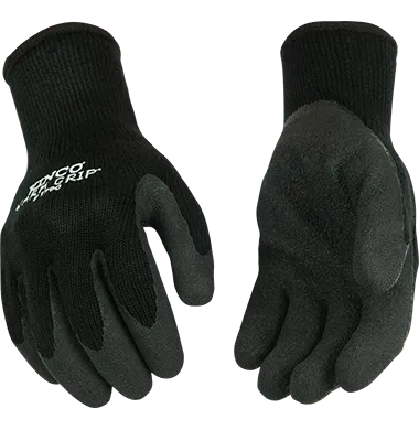 Kinco 1790 Warm Grip Heavy Thermal 10-Gauge Acrylic Knit Shell Crinkle Latex Coated Palm, Acrylic & Elastic Knit Wrist Gloves (one dozen)