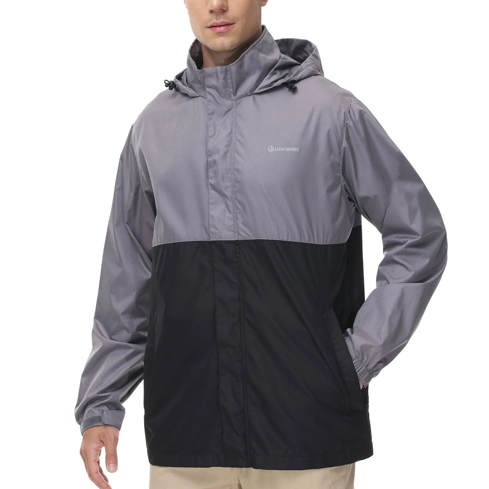 Lightbare Men's Water Resistant Ripstop Rain Coat LB02M