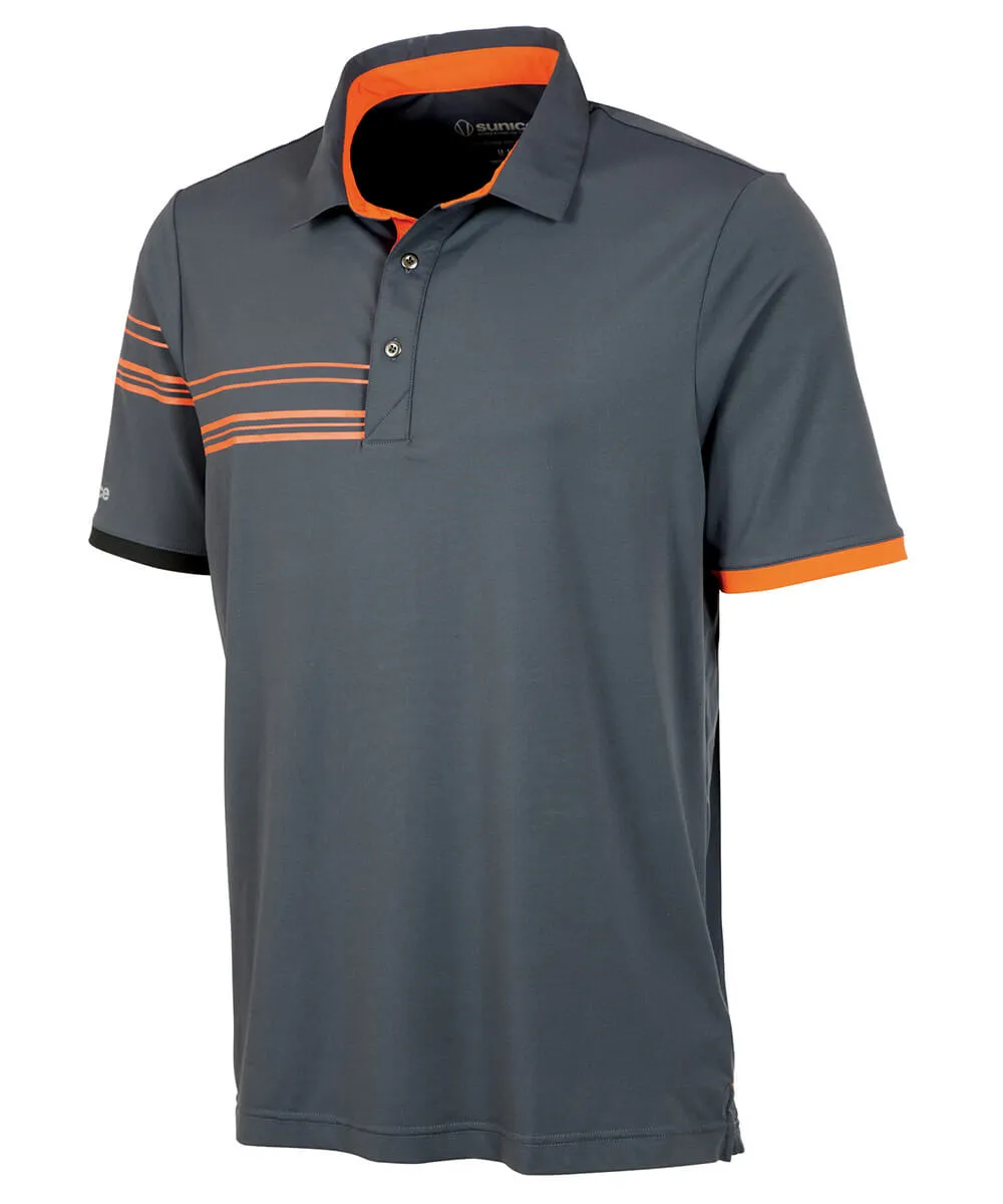 Men's Cooper Half-Stripe Short Sleeve Polo Shirt