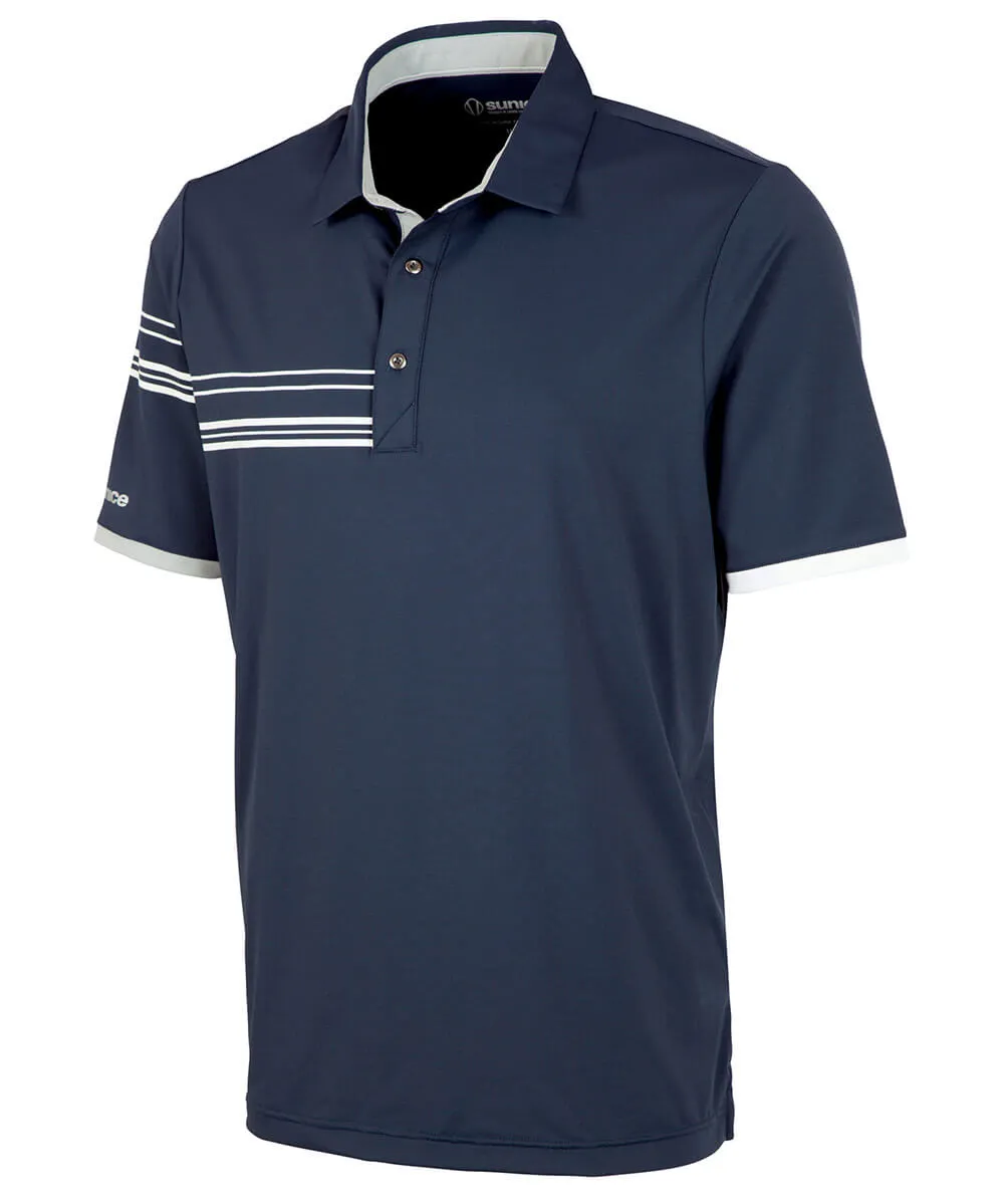 Men's Cooper Half-Stripe Short Sleeve Polo Shirt