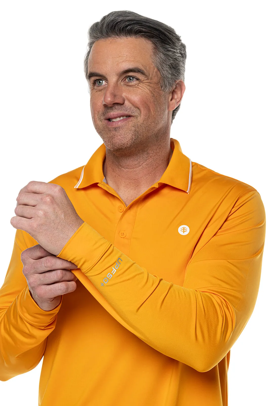 Men's Erodym Long Sleeve Golf Polo | Apricot Crush