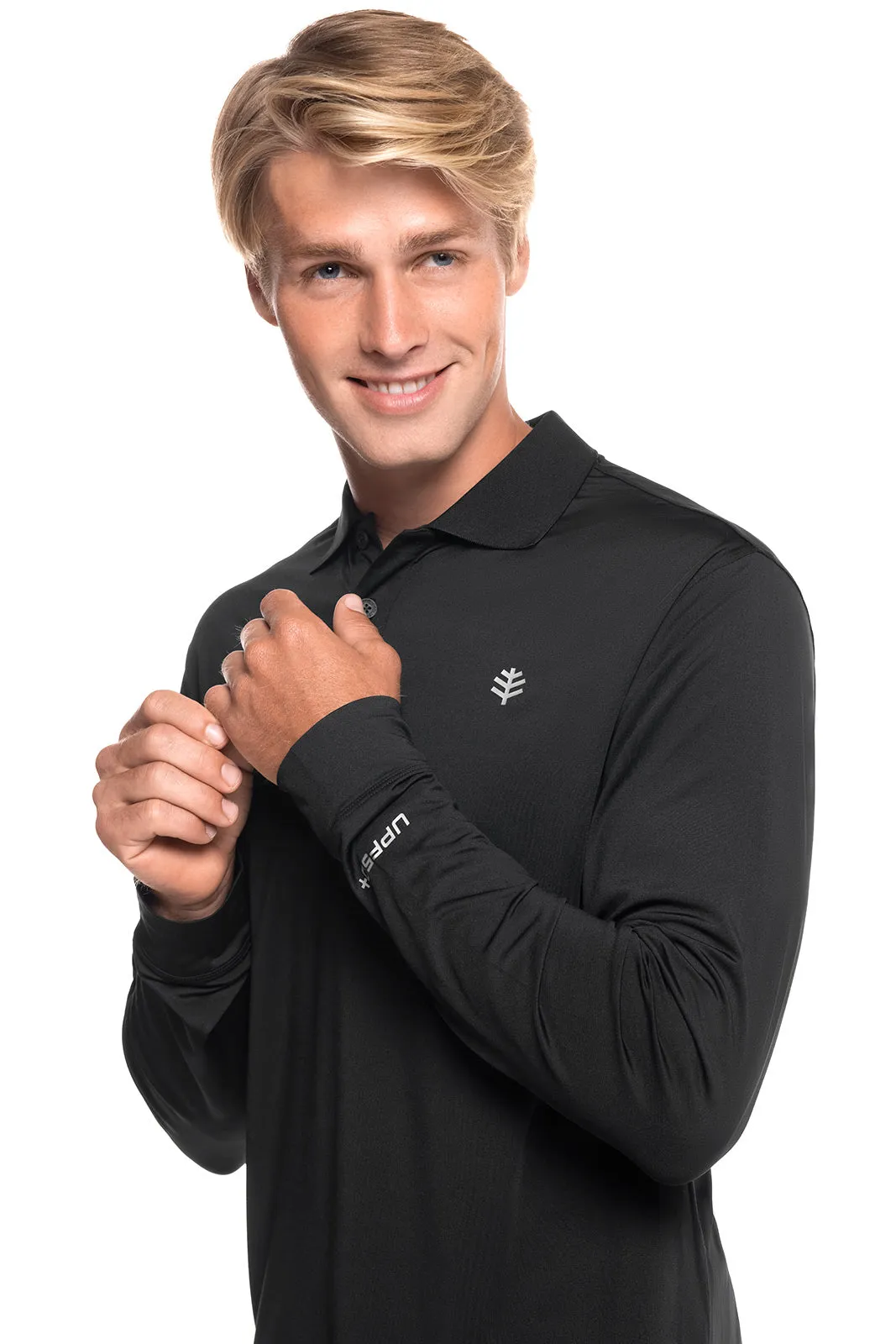 Men's Erodym Long Sleeve Golf Polo | Black