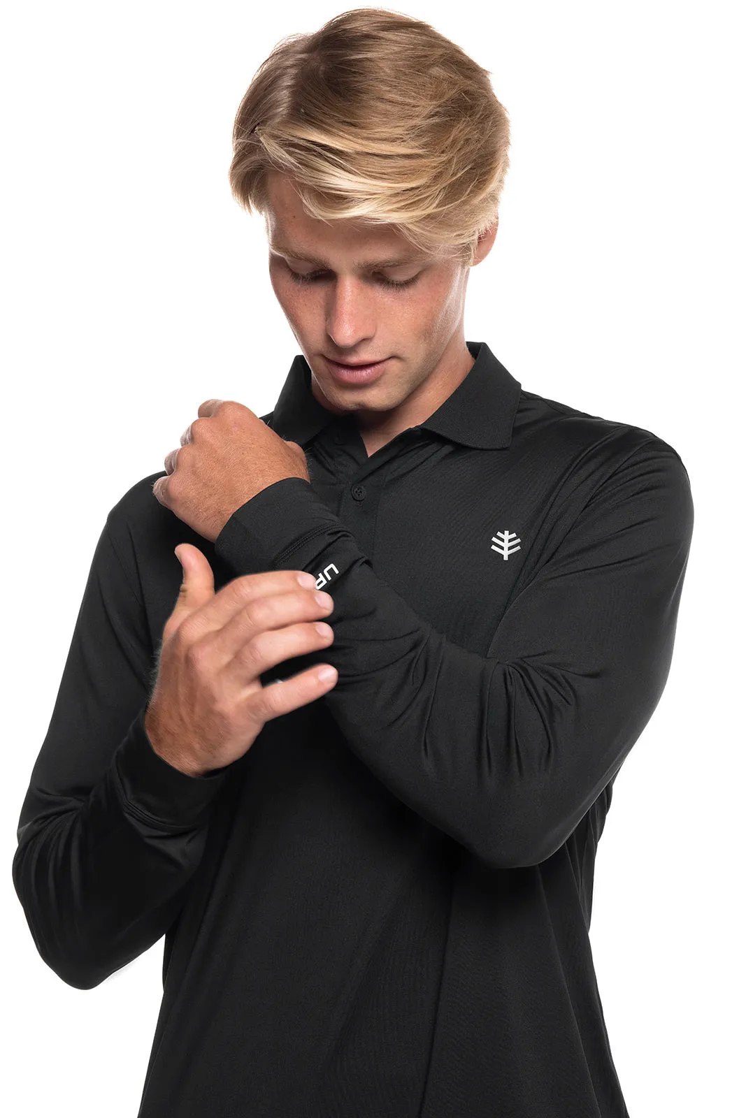 Men's Erodym Long Sleeve Golf Polo | Black