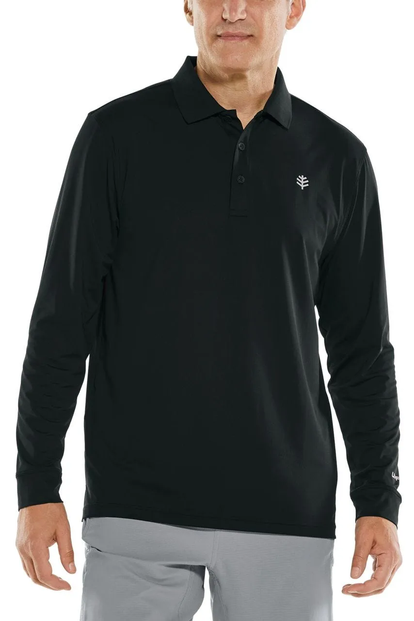 Men's Erodym Long Sleeve Golf Polo | Black