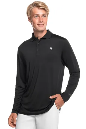 Men's Erodym Long Sleeve Golf Polo | Black