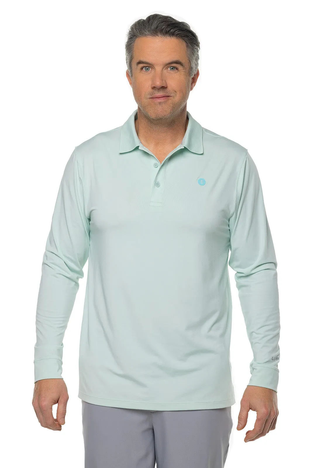 Men's Erodym Long Sleeve Golf Polo  |  Misty Aqua