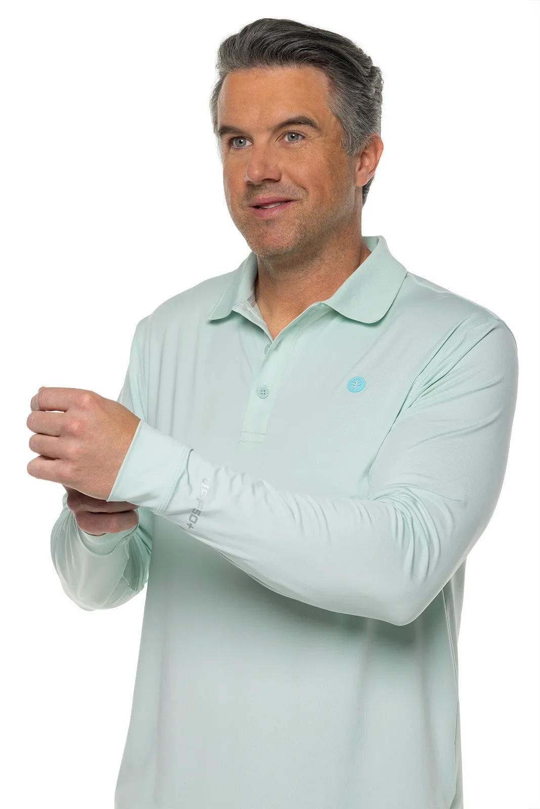 Men's Erodym Long Sleeve Golf Polo  |  Misty Aqua