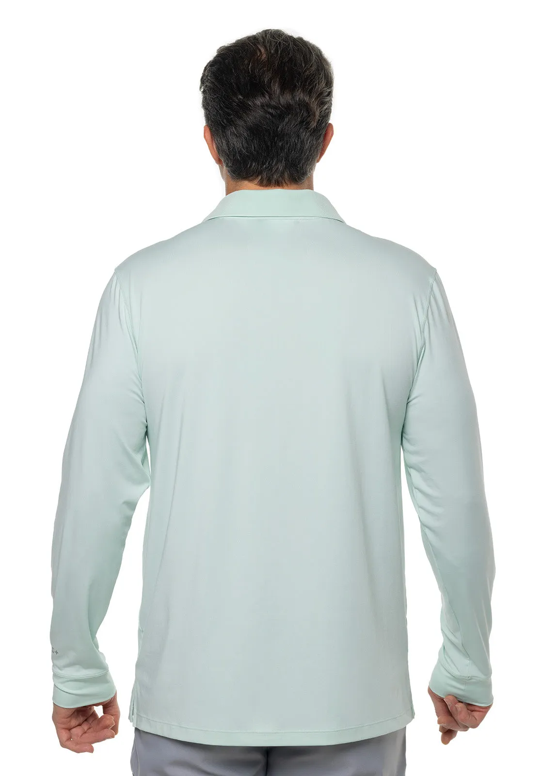 Men's Erodym Long Sleeve Golf Polo  |  Misty Aqua