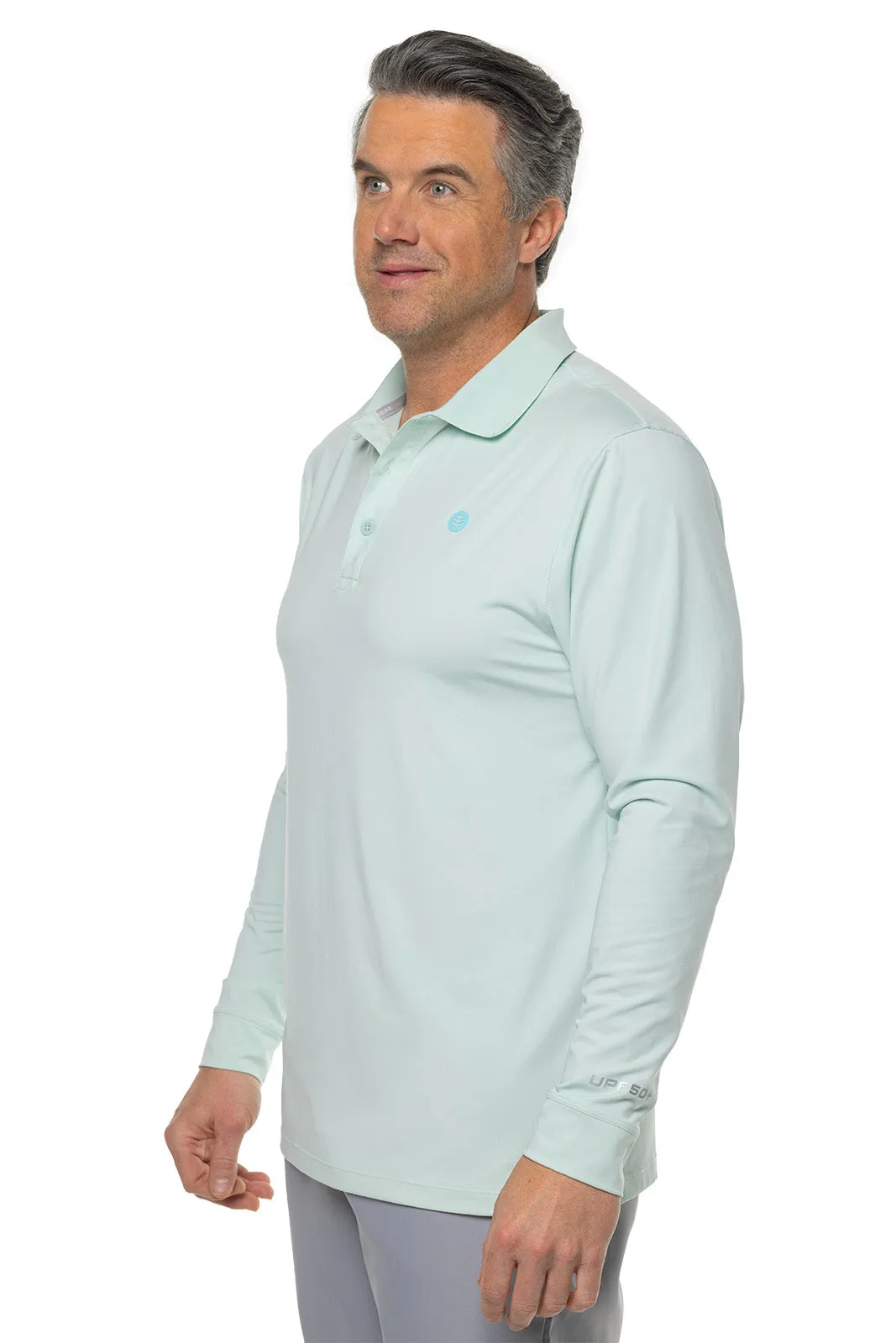 Men's Erodym Long Sleeve Golf Polo  |  Misty Aqua