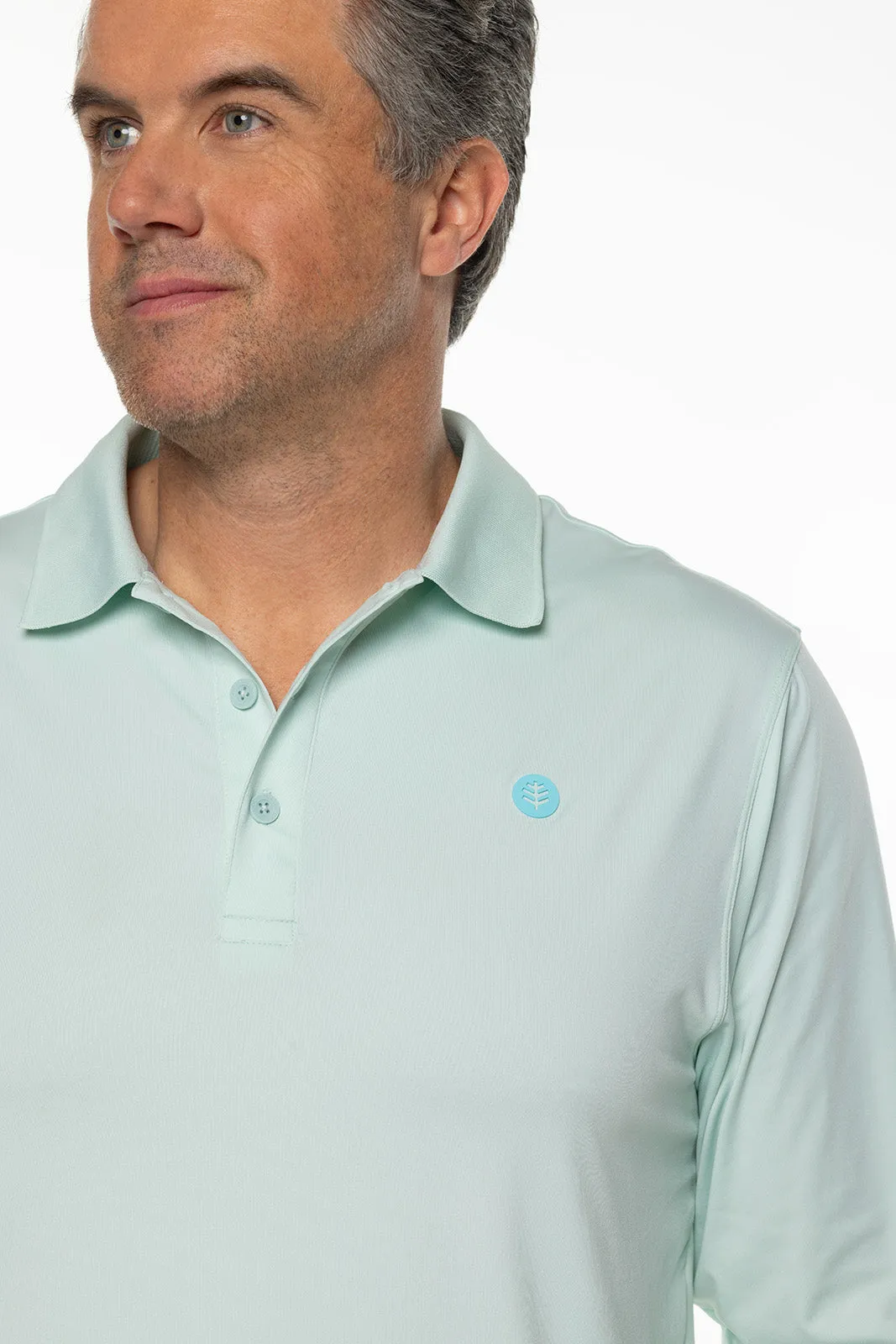 Men's Erodym Long Sleeve Golf Polo  |  Misty Aqua