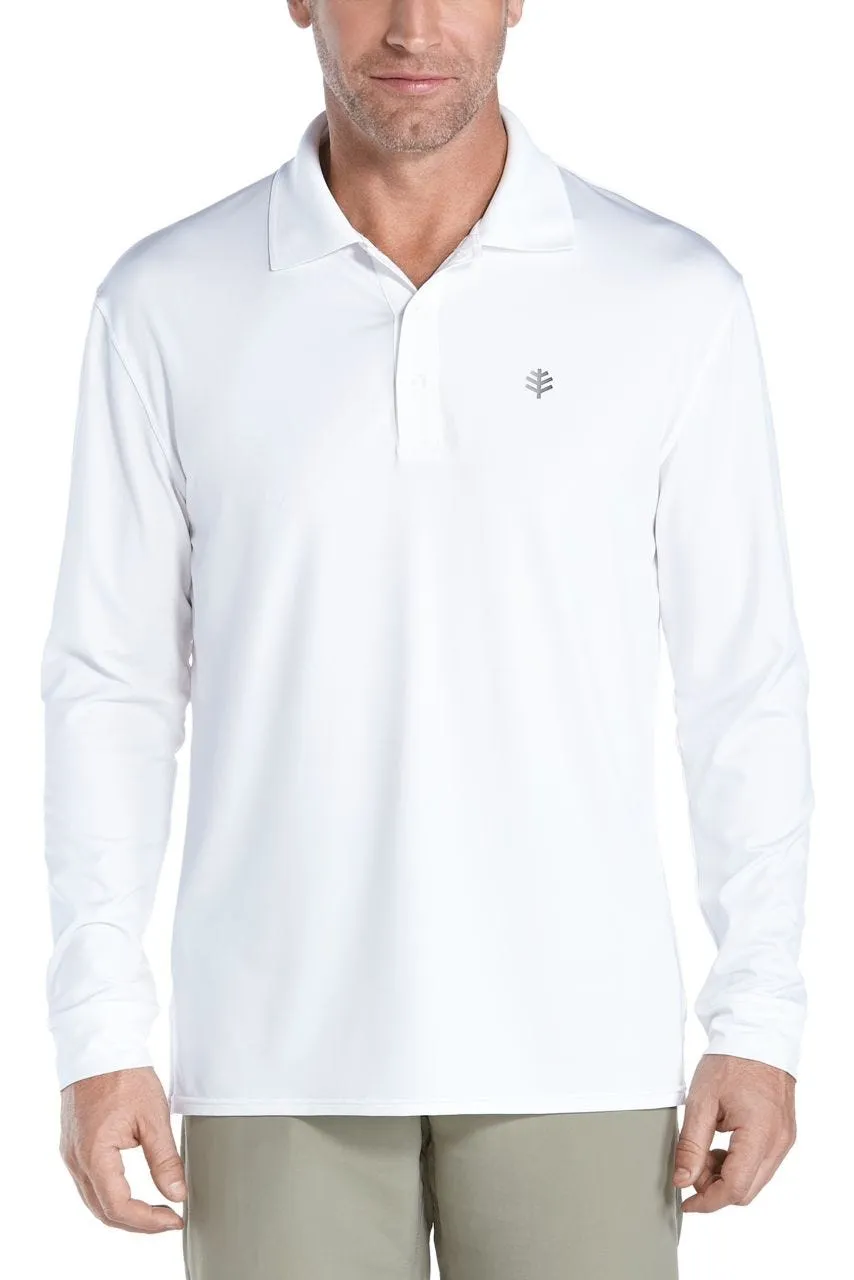 Men's Erodym Long Sleeve Golf Polo  |  White