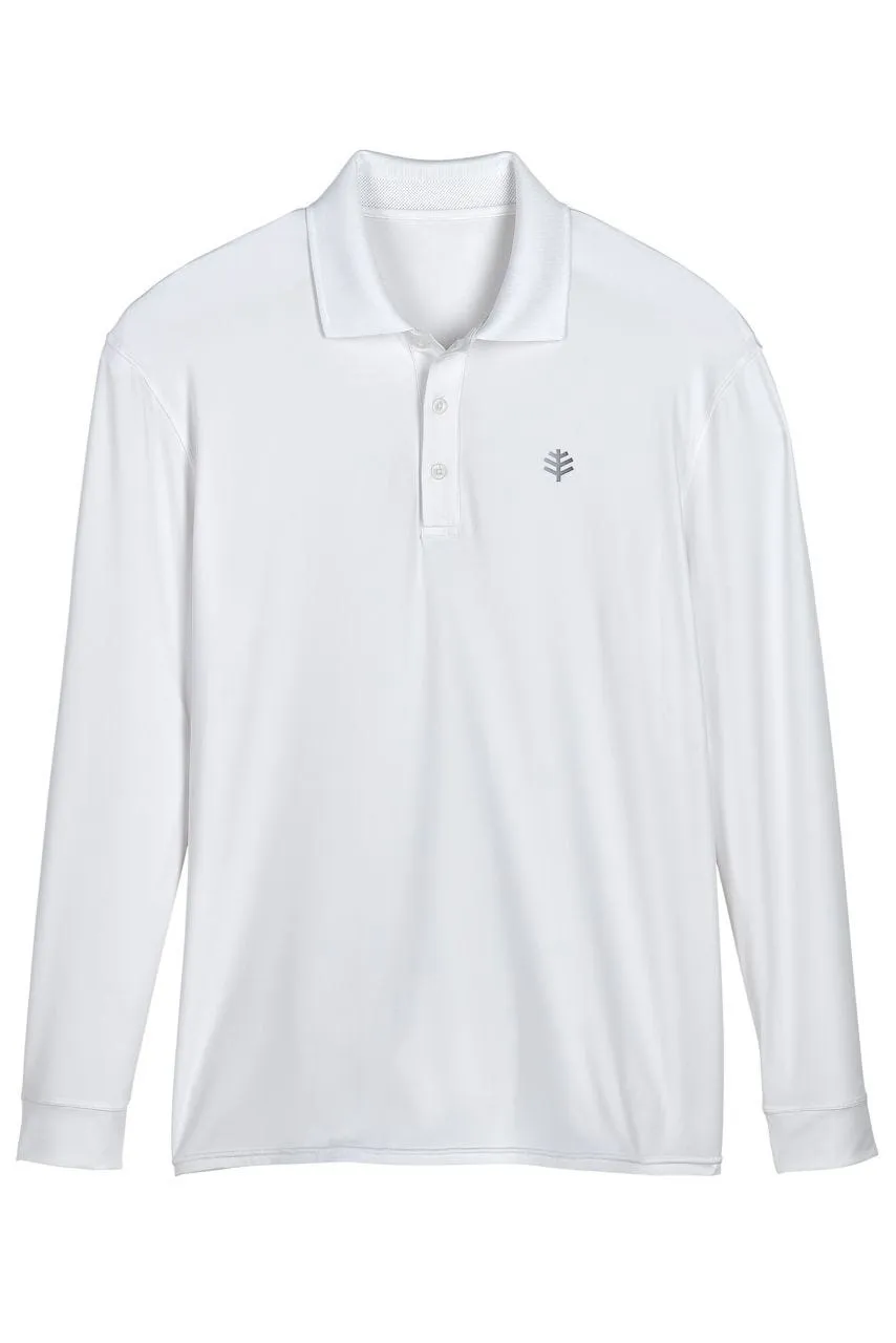 Men's Erodym Long Sleeve Golf Polo  |  White