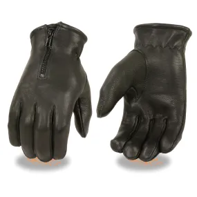 Milwaukee Leather-SH866-Men's Deerskin Thermal Lined Gloves with Zipper Closure