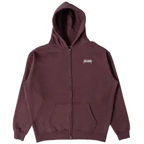 OVERSIZED LUX "SIMPLE" ZIP UP - BURGUNDY