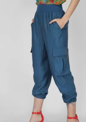 Patch Pocket Blue Cargo Pants