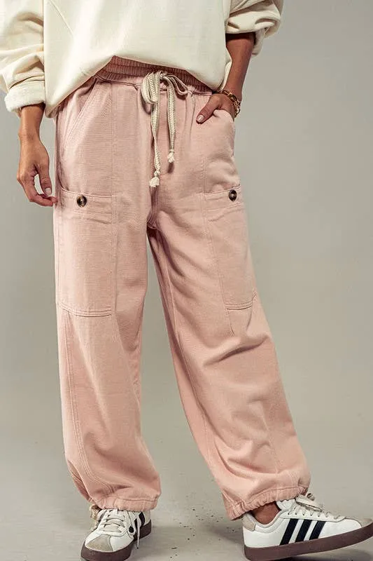 Pink Adjustable Cargo Pants