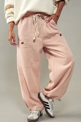 Pink Adjustable Cargo Pants