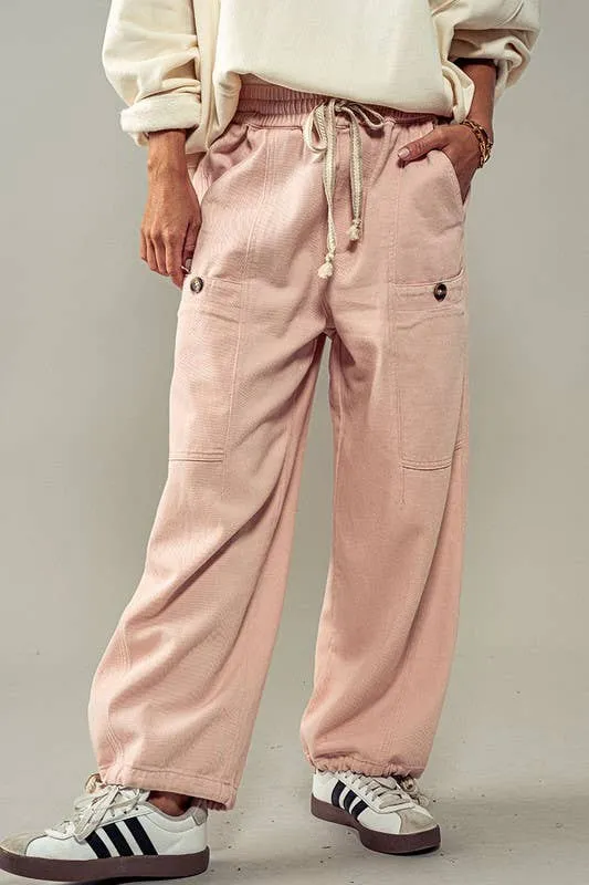 Pink Adjustable Cargo Pants