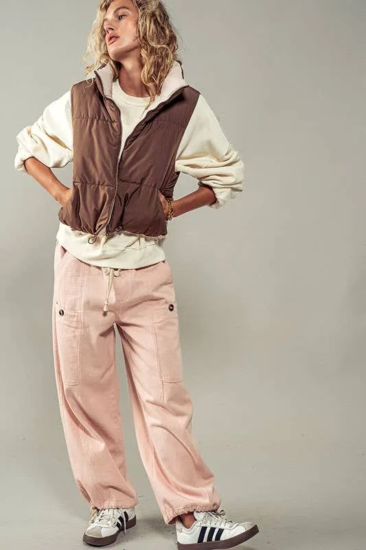 Pink Adjustable Cargo Pants