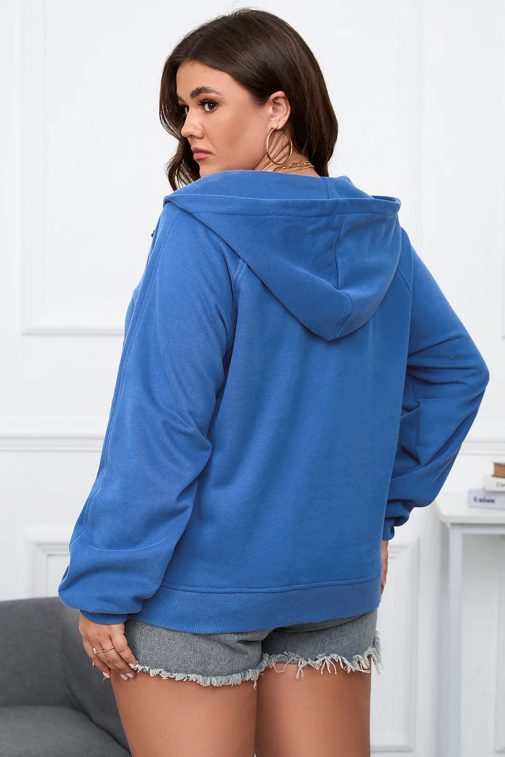 Plus Size Mineral Wash Zip up Hoodie