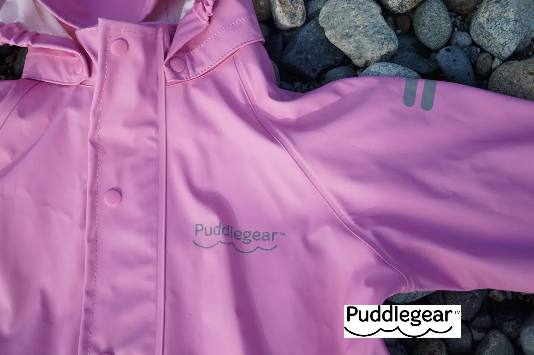 Puddlegear Kids Pink Raincoat with Hood