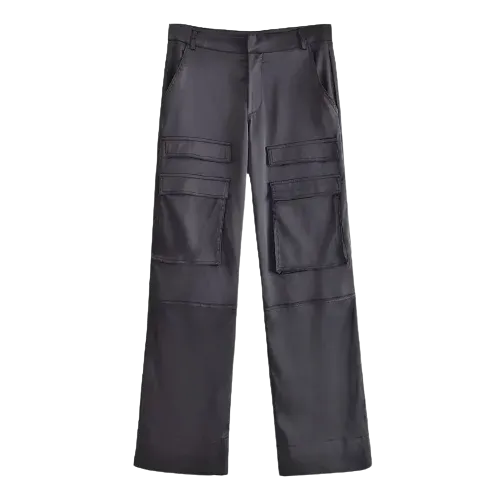 Satin Cargo Pants