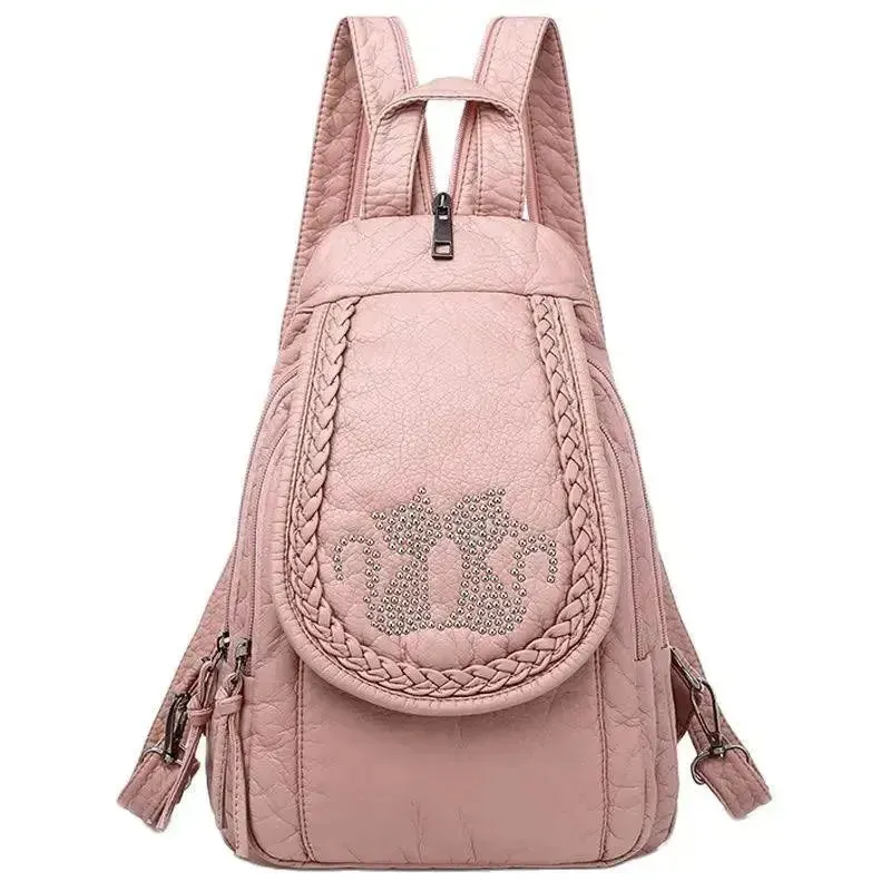 Soft Washed Leather Women's Backpack