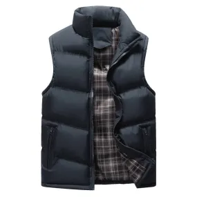 Solid Windproof Down Vest